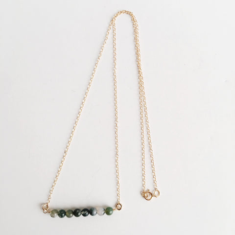 Moss Agate Gold Filled Necklace