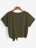 Knot Front Crop Tee