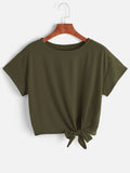 Knot Front Crop Tee