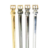 Shiny Metallic Skinny Belt