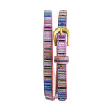 Pink Mix Stripe Skinny Belt