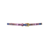 Pink Mix Stripe Skinny Belt