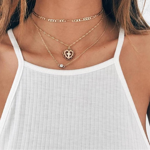 New Style Women Necklaces Fashion Moon Cross