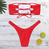 Bandeau Bikini with Sexy Tie Up Cheeky Bottoms