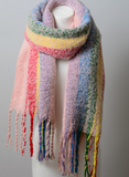 Super Soft Rainbow Large Tassel Scarf