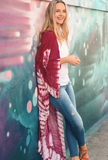 Berry Tie Dye Long Yoga Kimono