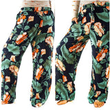 Leaf Print Boho Parchute Pants