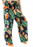 Leaf Print Boho Parchute Pants