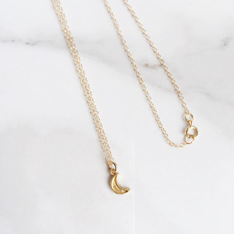 Time - Mini Crescent Moon 14k Gold Filled