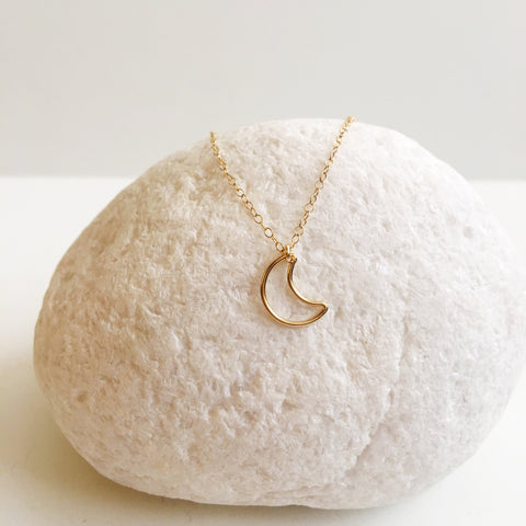 Crescent Moon 14k Gold Filled Necklace