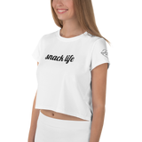 "Snack Life" Print Crop Top Tee