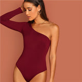 One Shoulder Form Fitting Bodysuit