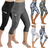 High Waisted Yoga Pant Capris with Pockets