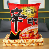Instant Noodles Blanket with Ramen Packet Plush Pillow