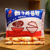 Instant Noodles Blanket with Ramen Packet Plush Pillow