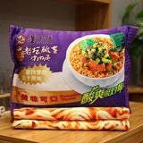 Instant Noodles Blanket with Ramen Packet Plush Pillow