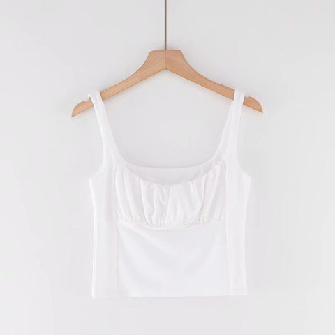 Sweet Ruched Tank Crop Top