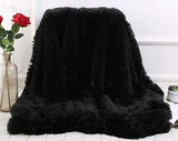 Shaggy Faux Fur Long Hair Decorative Throw Blanket