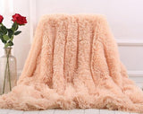 Shaggy Faux Fur Long Hair Decorative Throw Blanket