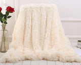 Shaggy Faux Fur Long Hair Decorative Throw Blanket