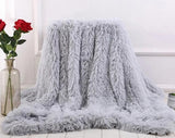 Shaggy Faux Fur Long Hair Decorative Throw Blanket