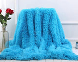Shaggy Faux Fur Long Hair Decorative Throw Blanket