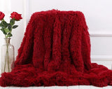 Shaggy Faux Fur Long Hair Decorative Throw Blanket