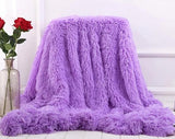 Shaggy Faux Fur Long Hair Decorative Throw Blanket