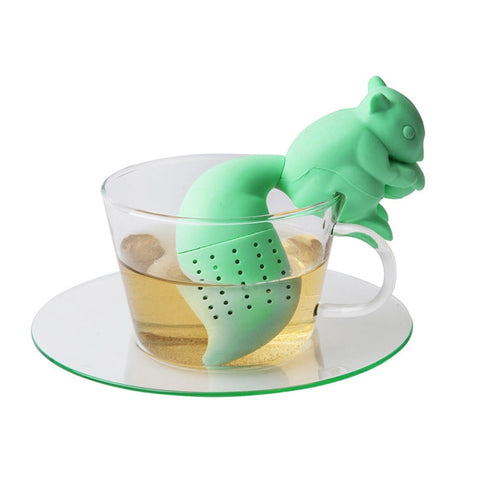 Tea Infuser Silicone Cute Squirrel Shape Tea Coffee Loose Leaf Strainer Bag Mug Filter Teapot Teabags Drinkware Gifts E2