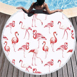 Flamingo Tassel Round  Microfibre Towel