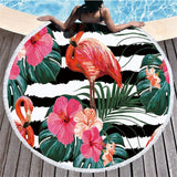 Flamingo Tassel Round  Microfibre Towel