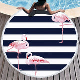 Flamingo Tassel Round  Microfibre Towel