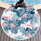 Flamingo Tassel Round  Microfibre Towel