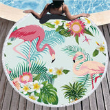Flamingo Tassel Round  Microfibre Towel